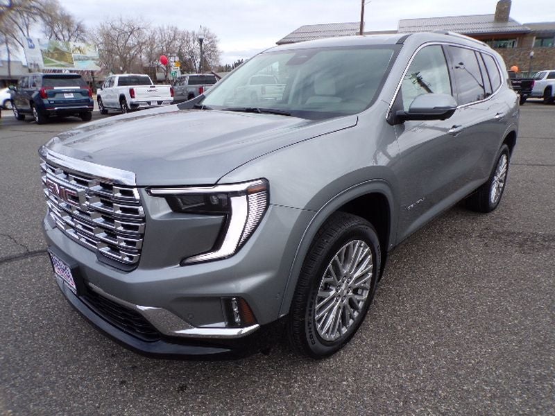 2026 GMC Acadia Denali in Sterling Metallic — front three-quarter view